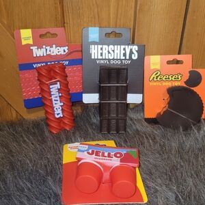 Assorted Vinyl Dog Toys Set Of 4 Squeakers